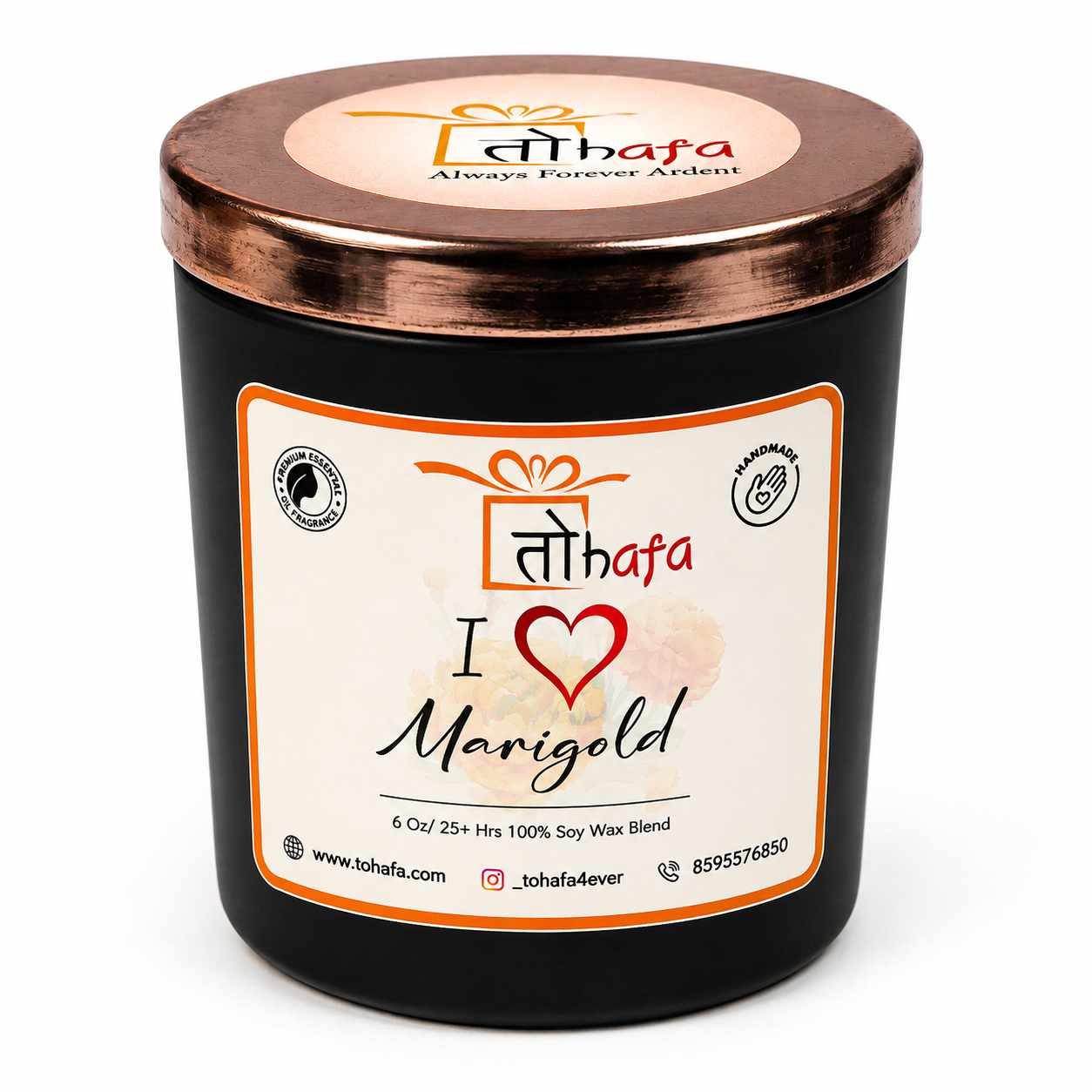 TOHAFA I Love Marigold Fragrance Soy Wax Jar Candle