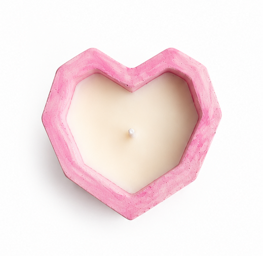 Tohafa Heart Shaped Concrete Candle