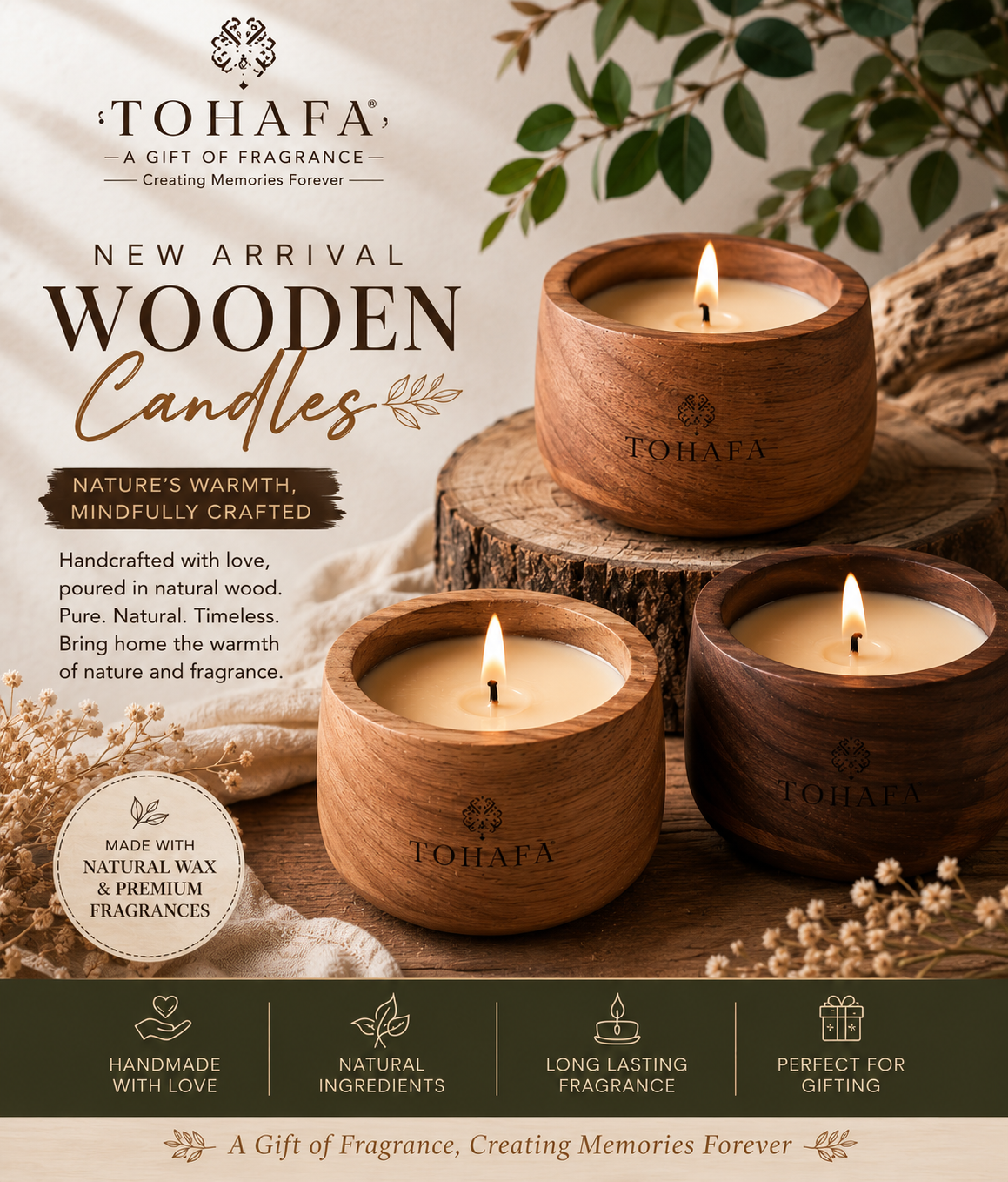 Wooden Décor Candle Collection