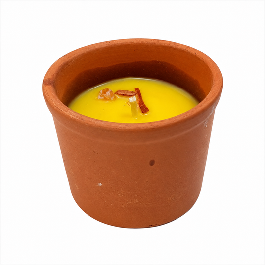 Handcrafted Terracotta Jar Scented Soy Wax Candle