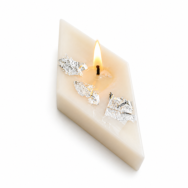 Kaju Katli Silver Leaf Mold Candle