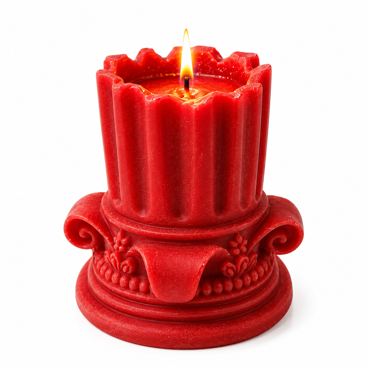 Roman Style Ornate Pillar Mold Candle