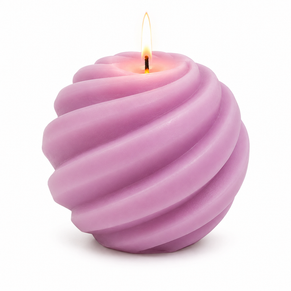 Spiral Ribbed Ball Shaped Mold Candle