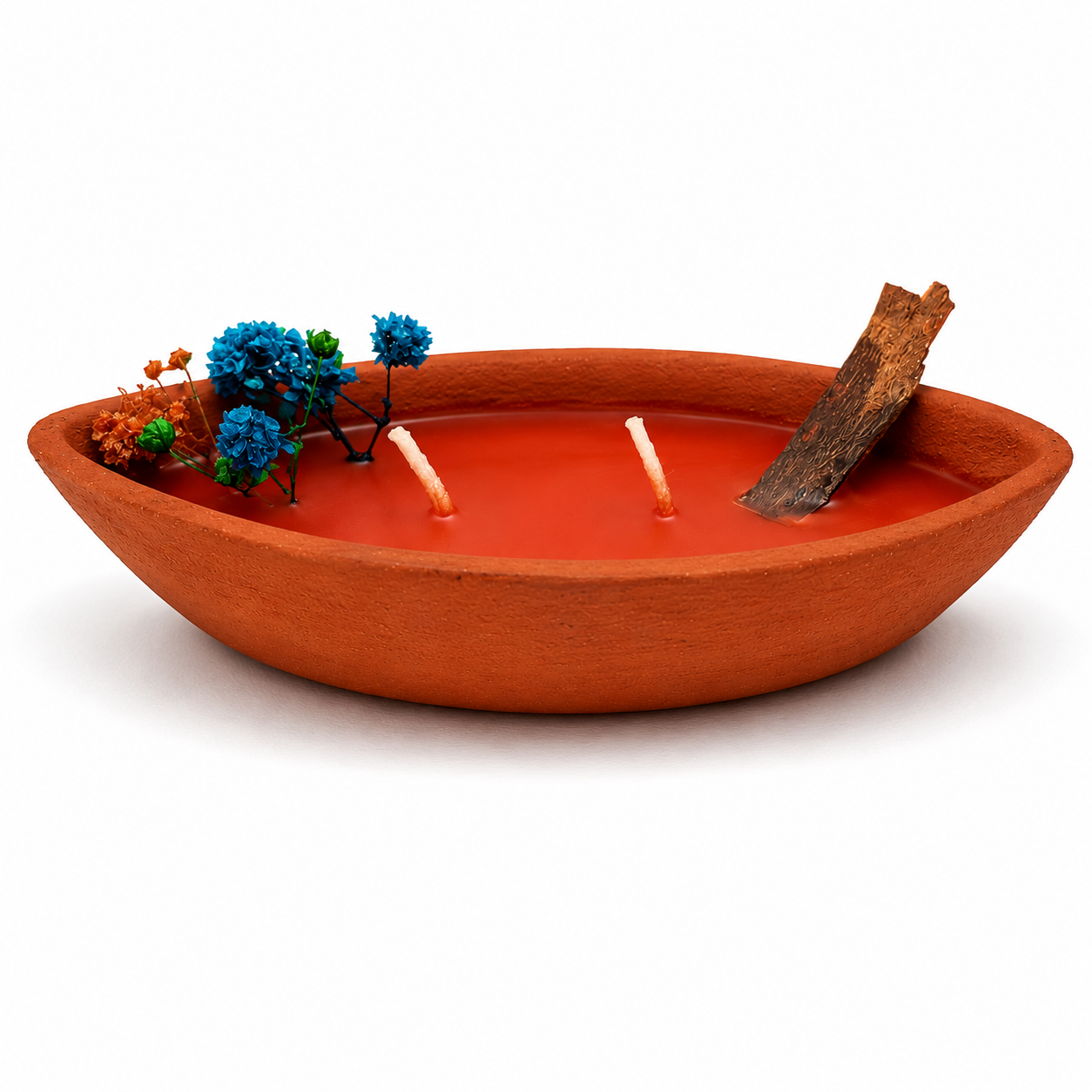 TOHAFA Apple Cinnamon Fragrance Terracotta Boat Candle