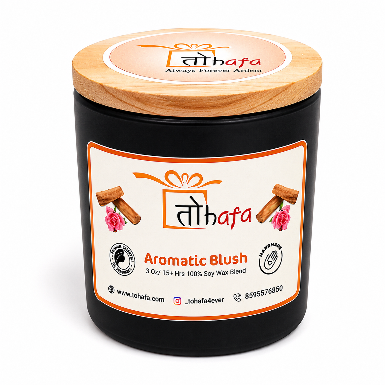 TOHAFA Aromatic Blush Fragrance Soy Wax Jar Candle