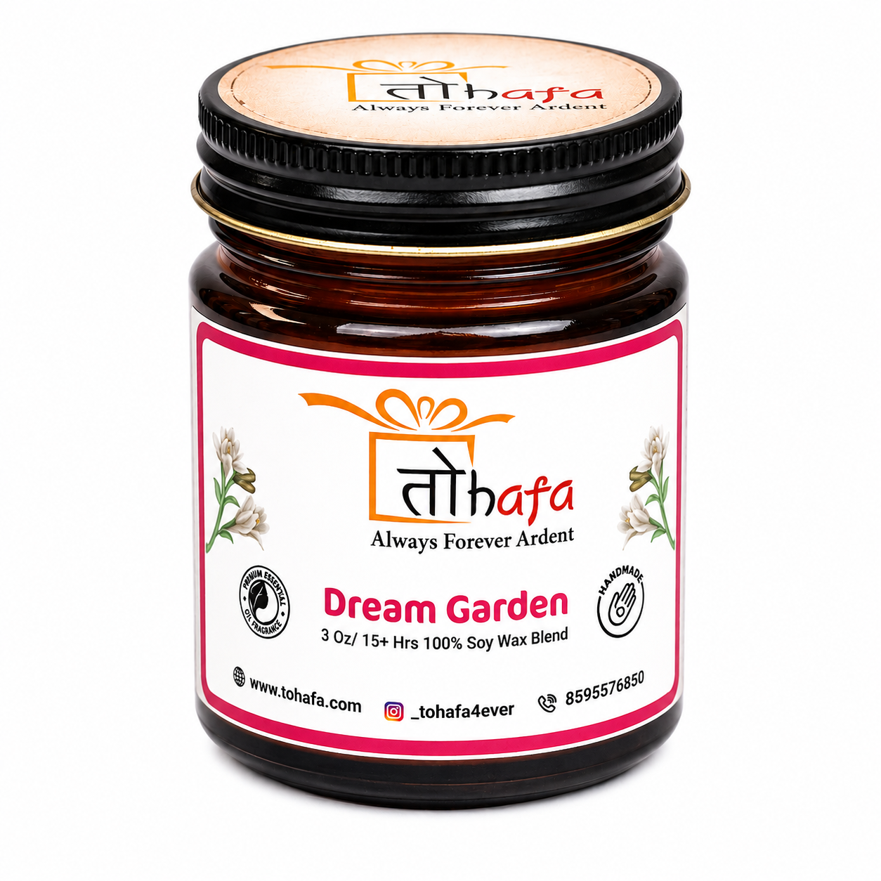 TOHAFA Lavender Fields Dream Garden Soy Wax Jar Candle