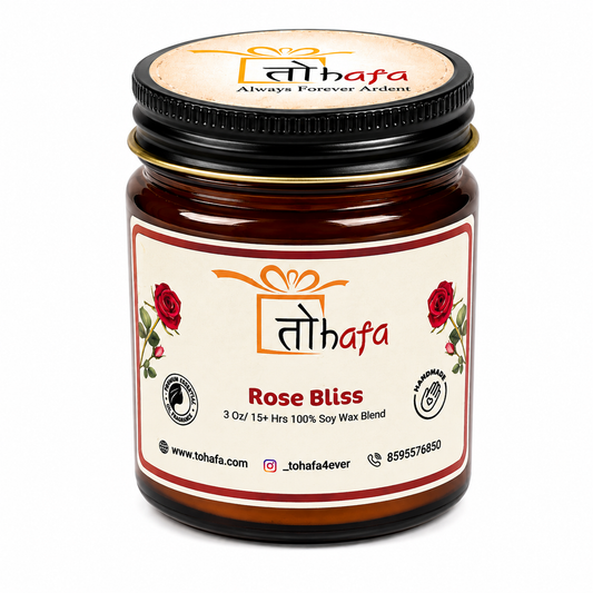 TOHAFA Rose Bliss Fragrance Soy Wax Jar Candle
