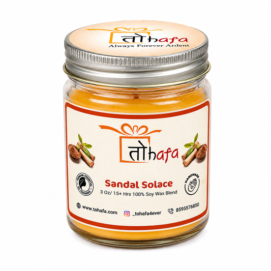 TOHAFA Sandal Solace Fragrance Soy Wax Jar Candle