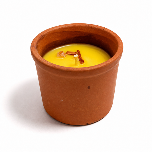 TOHAFA Sandalwood Fragrance Terracotta Jar Candle