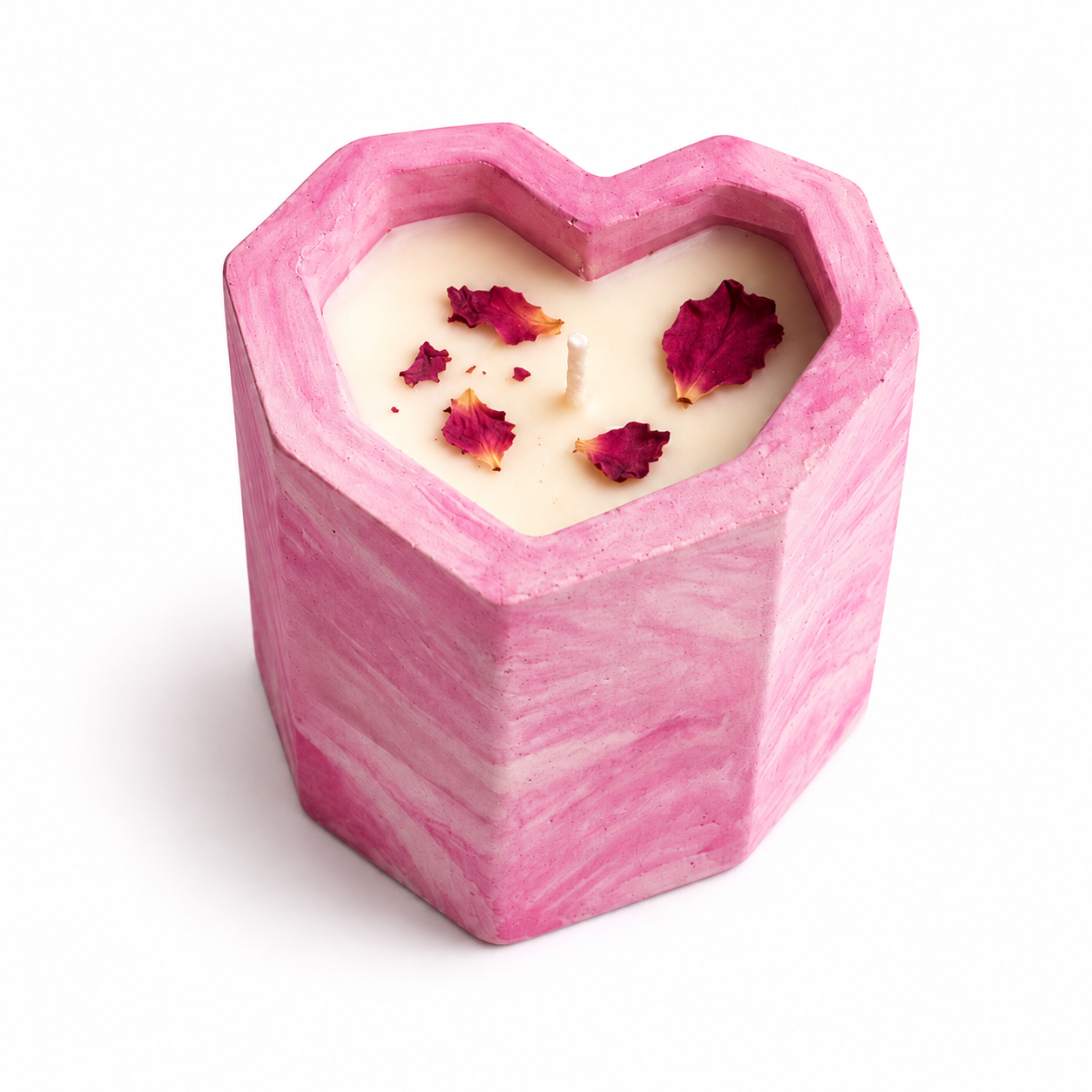 Tohafa Heart Shaped Concrete Candle