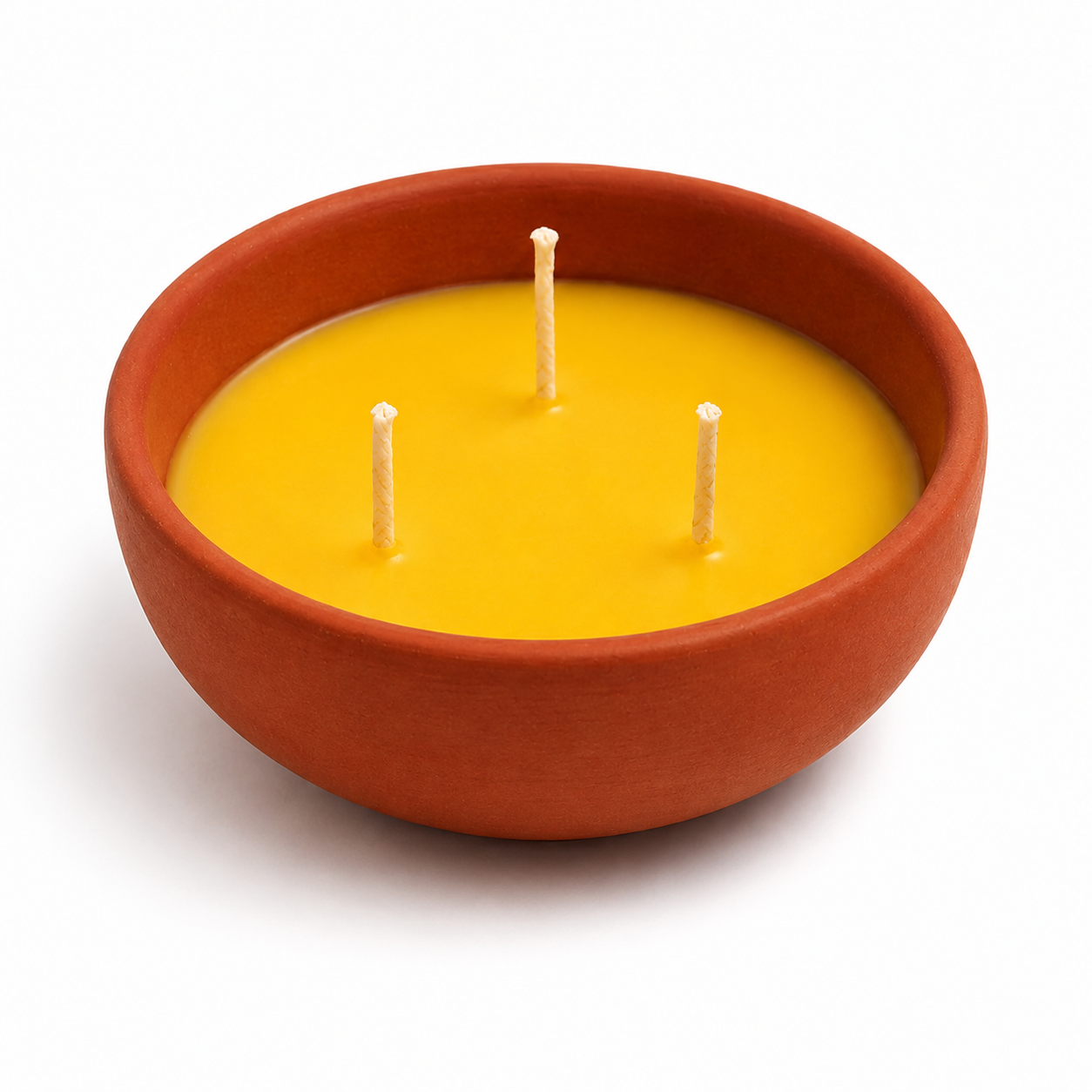 Tohafa Triple Wick Terracotta Bowl Candle