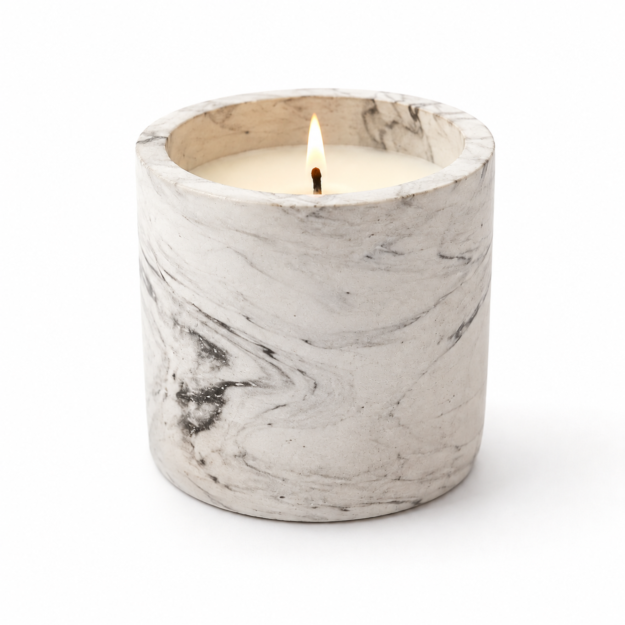 Tohafa Marble Finish Concrete Candle