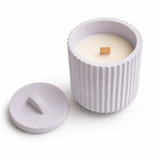 Tohafa Premium Ribbed Concrete Candle