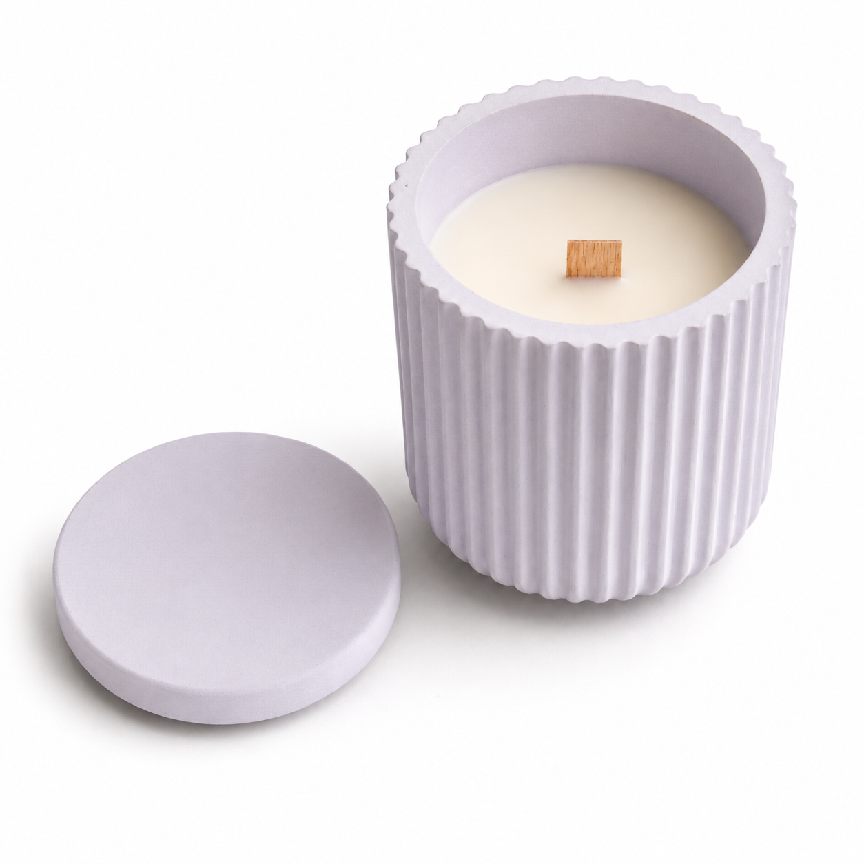 Tohafa Ribbed Fluted Concrete Candle
