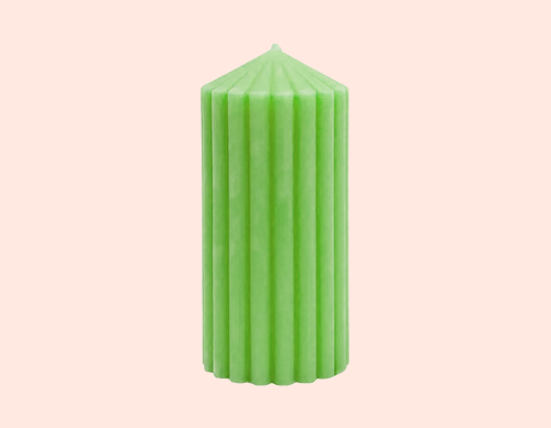 Tohafa Ribbed Pillar Large Scented Candle