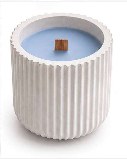 Tohafa Premium Ribbed Concrete Candle