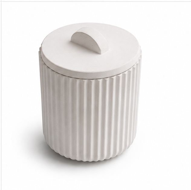 Tohafa Premium Ribbed Concrete Candle