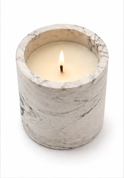 Tohafa Marble Finish Concrete Candle
