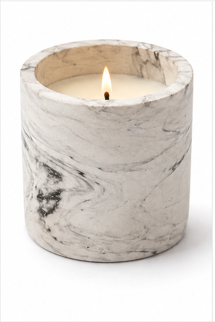 Tohafa Marble Finish Concrete Candle