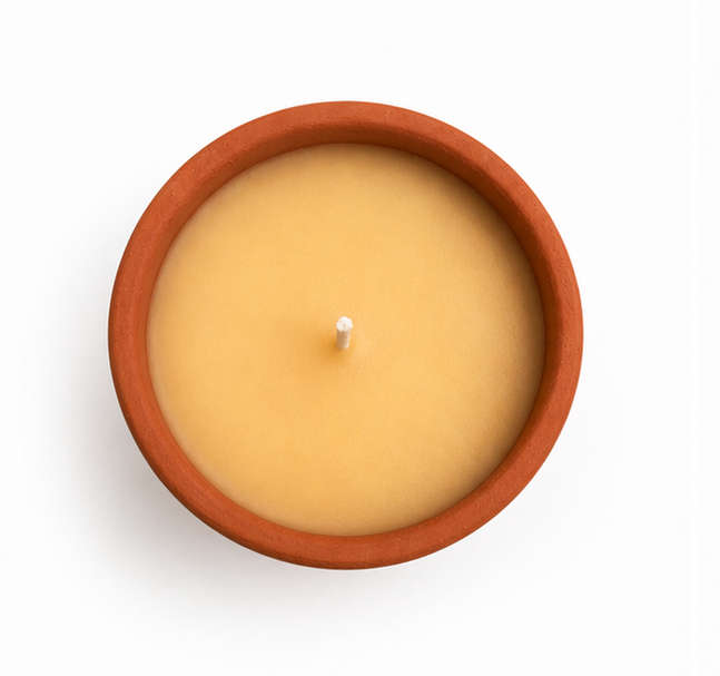 Tohafa Terracotta Planter Shape Candle
