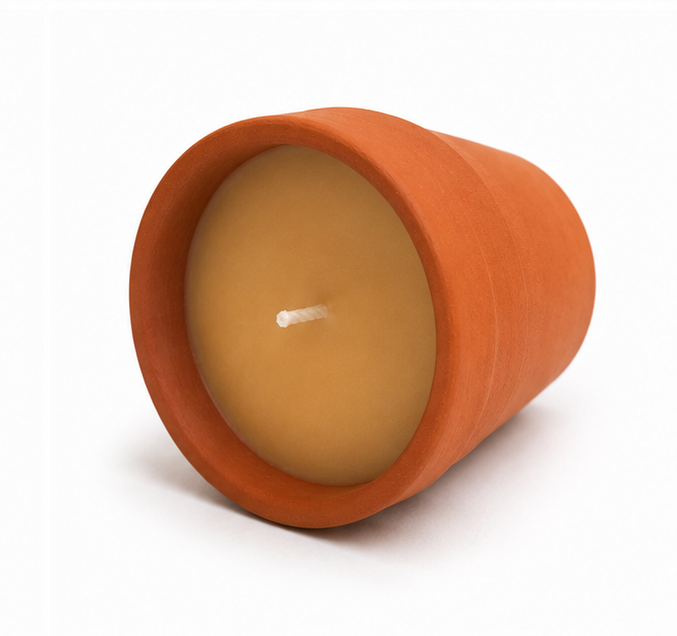 Tohafa Terracotta Planter Shape Candle