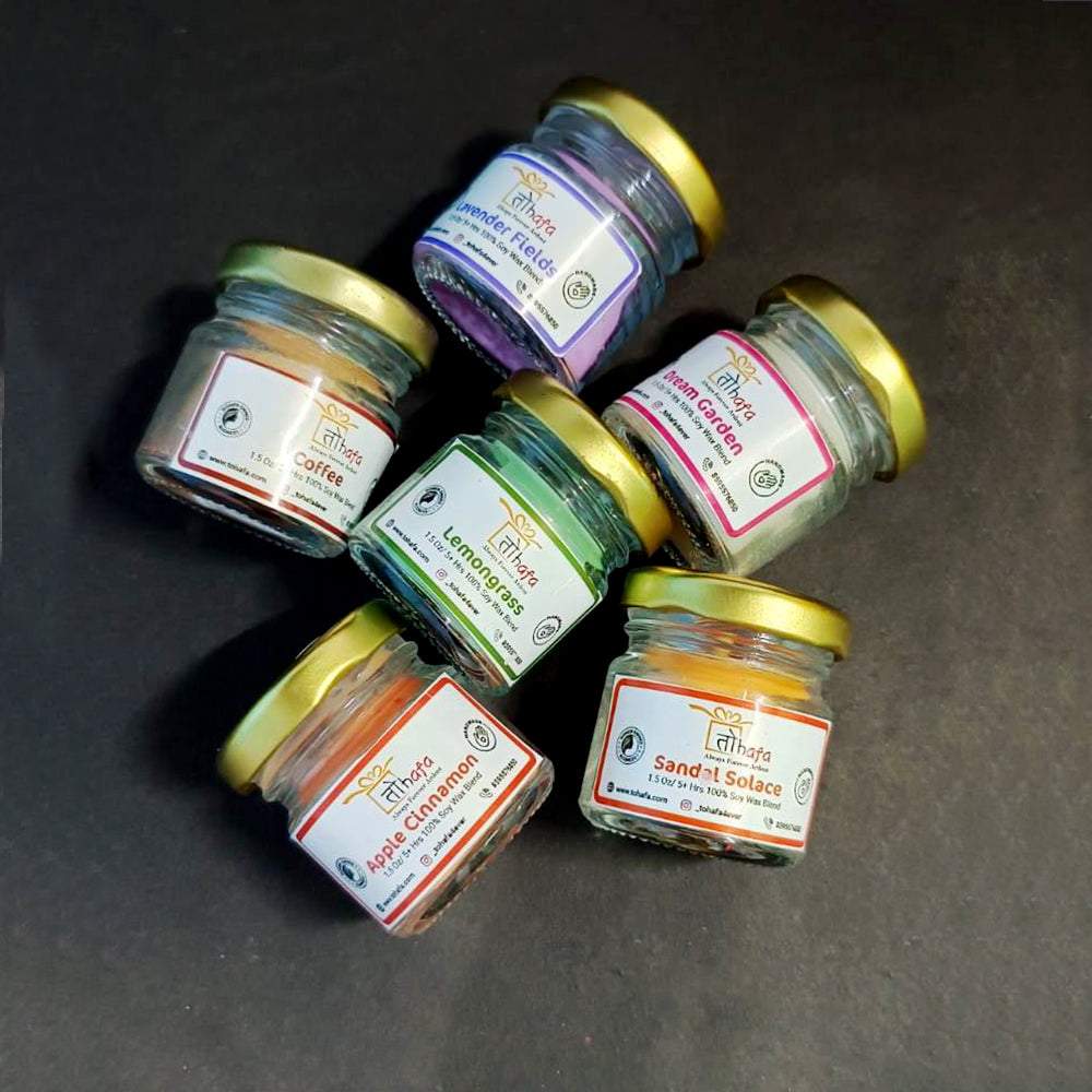 Tohafa Scent Magix – Combo of 6 Premium Scented Candles | Natural Soy Wax